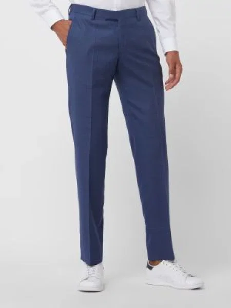 Spodnie do garnituru o kroju slim fit z żywej wełny model ‘Massa’ Baldessarini niebieskie