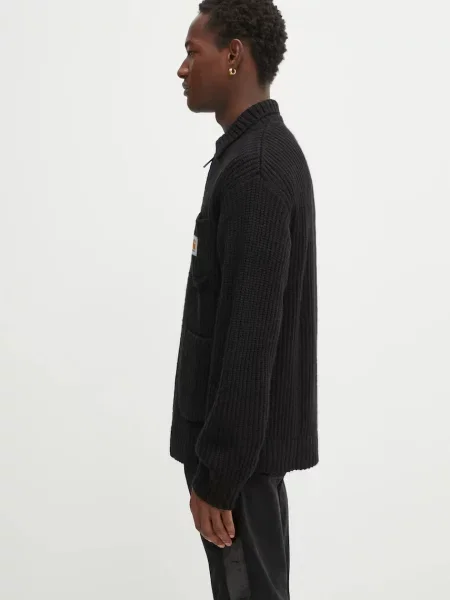 Ζακέτα με προσθήκη μαλλιού Carhartt WIP Chore Knit Jacket μαύρο