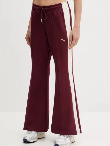 Спортен панталон Puma с десен бордо