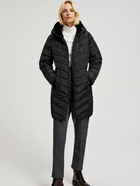 Jakna Moodo s kapuco črna