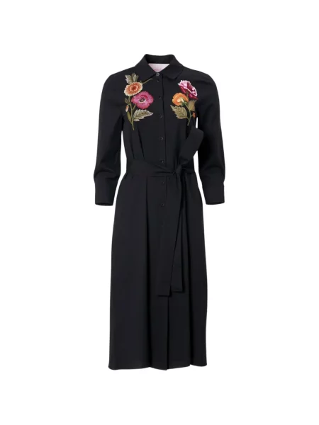 Rochie midi Carolina Herrera cu model floral negru