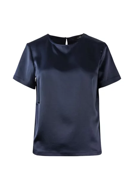 Scurt tricou Max Mara din satin albastru