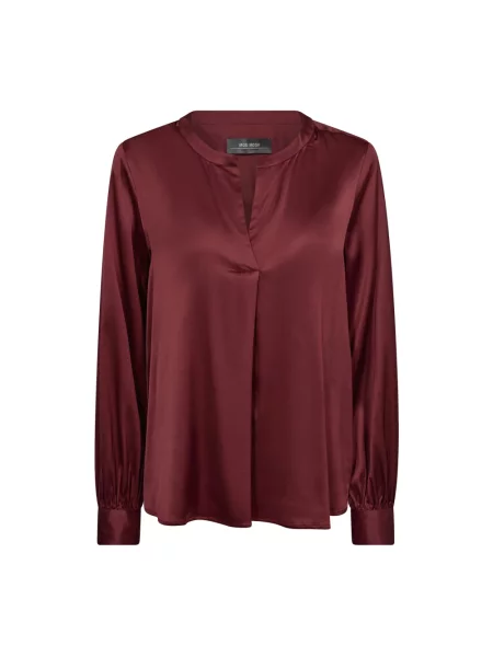 MOS MOSH Bluzka MMEnfa Kobiety czerwony jednolity S brązowa