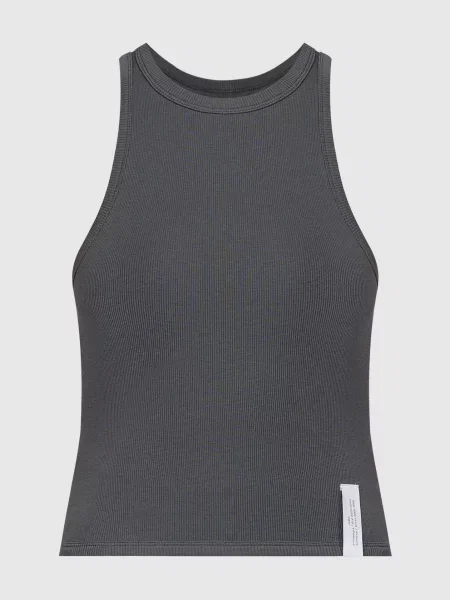 Топ в рубчик з патчем логотипа Rokh сірий