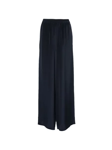 Pantaloni Max Mara de mătase albastru