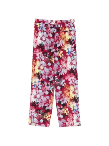 Pantaloni Iceberg cu model floral roșu