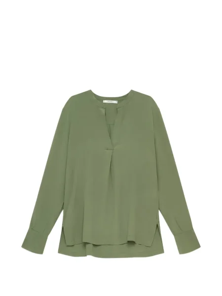 Cămașă Maliparmi cu decolteu în V lungă verde