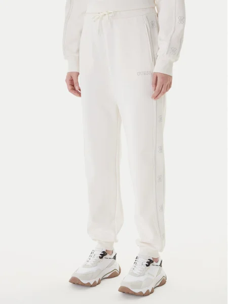 Guess Долнище анцуг бял