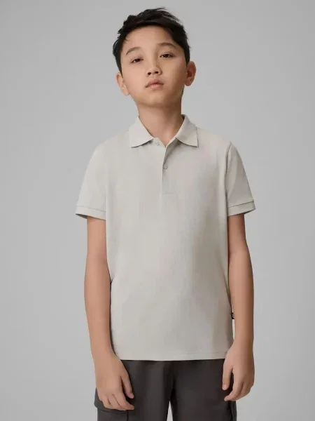 KOSZULKA POLO CHŁOPIĘCA 4F T-SHIRT SPORTOWY szara
