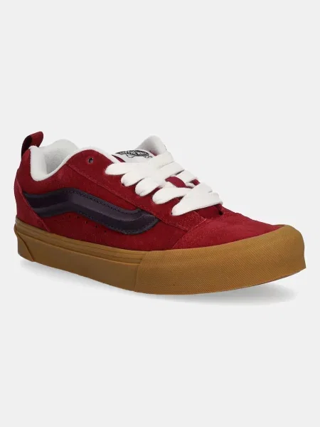 Кожени кецове Vans Knu Skool червено