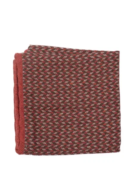 Fular Brunello Cucinelli cu imprimeu geometric roșu
