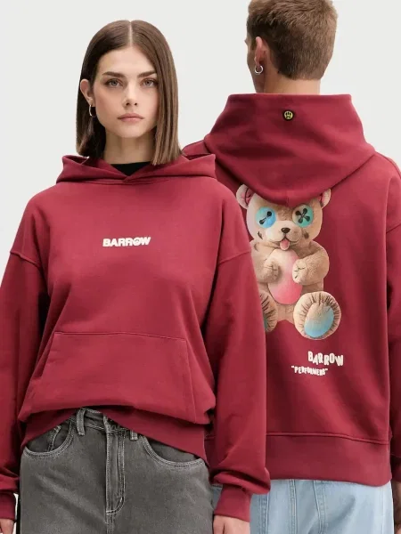 Bluza z kapturem Barrow z kapturem z nadrukiem retro czerwona