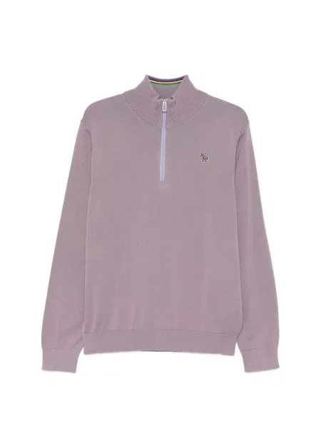 Svetr Ps Paul Smith se zebřím vzorem s autogramem fialový