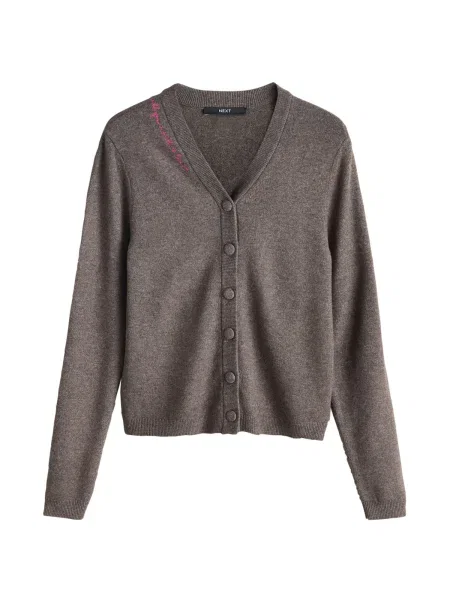 Next Geacă tricotată ciocolatiu