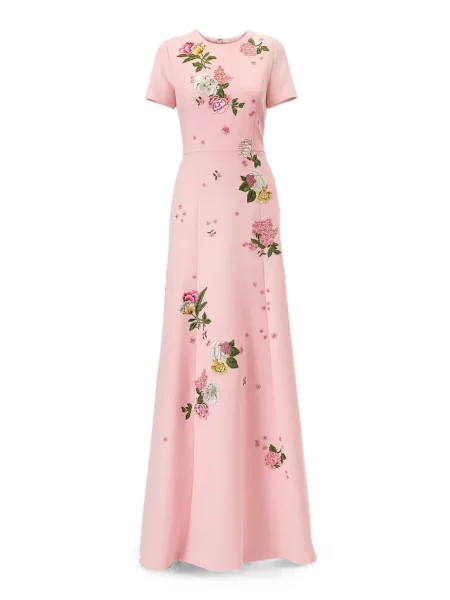 Rochie maxi Carolina Herrera cu model floral roz
