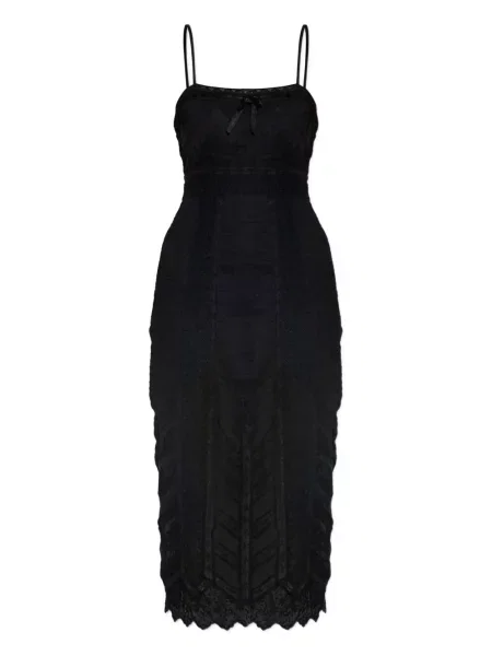 Rochie midi Loveshackfancy din dantelă până la genunchi de costum negru