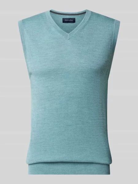 Bezrękawnik o kroju slim fit z mieszanki bawełny z dekoltem w serek Christian Berg Men