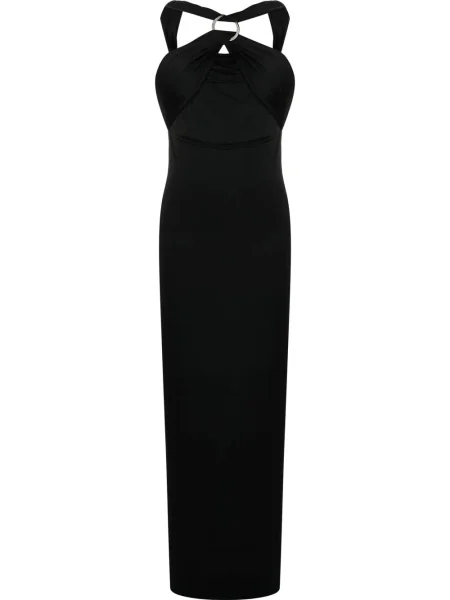 Rochie The Attico drapată cu gât halter de costum negru