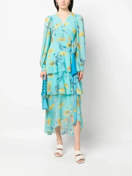 Drapované oblekové šaty Dvf Diane Von Furstenberg modré