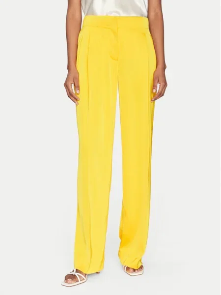 Pantaloni palazzo Carter Wide Leg galben