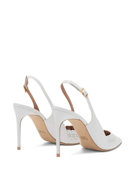 Pantofi cu toc Malone Souliers din piele slingback alb