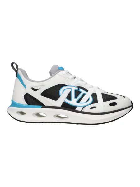 Sneakersy Valentino Garavani skórzane z siateczki białe
