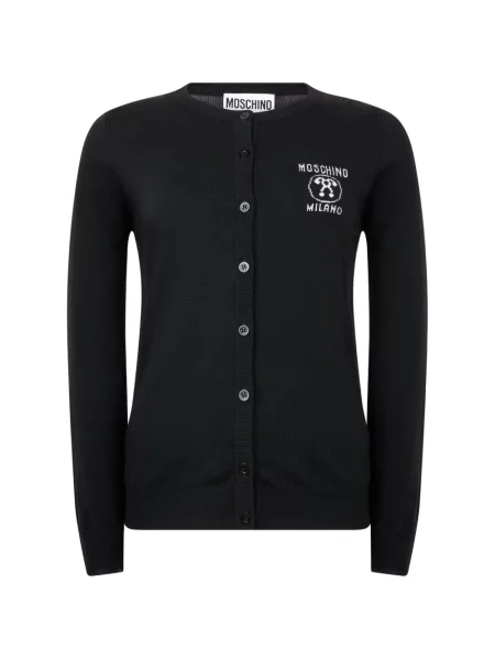 Cardigan Moschino cu broderie de lână negru