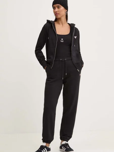 Спортивні штани Guess Jeans однотонні чорний