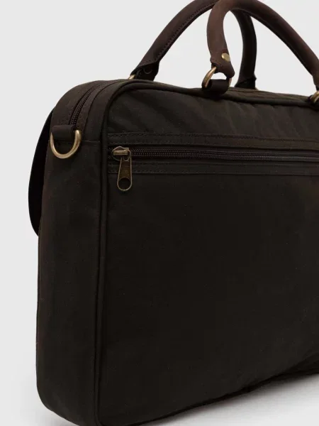 Сумка Barbour Wax Leather Briefcase зелений