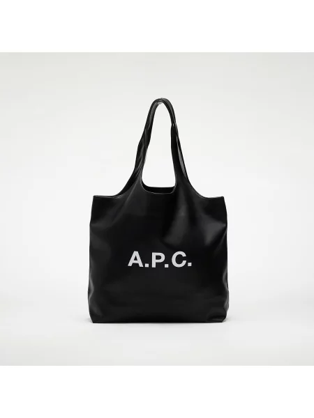 Torebka A.p.c. skórzana z nadrukiem czarna
