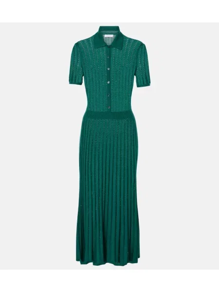 Svilena srajčna obleka Gabriela Hearst zelena