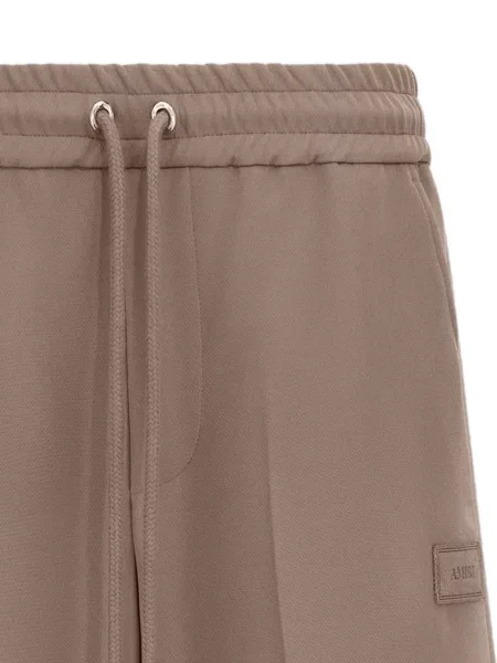 Pantaloni scurți Amiri cu autograf cu cordon maro
