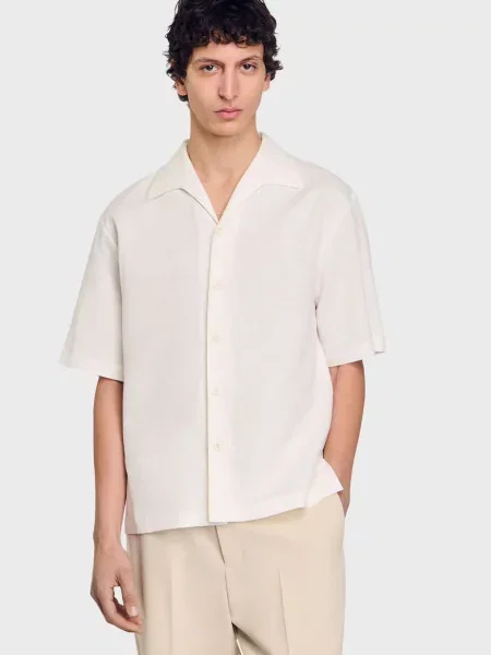 Льняная рубашка Sandro белая