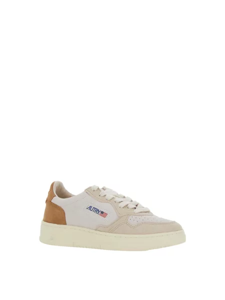 Sneakersy Autry sznurowane skórzane białe