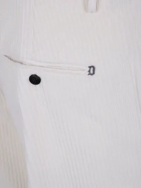 Pantaloni Dondup de catifea cord alb
