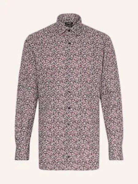 Olymp Košile Luxor Modern Fit fialová/ bílá/ tmavě oranžová bílá