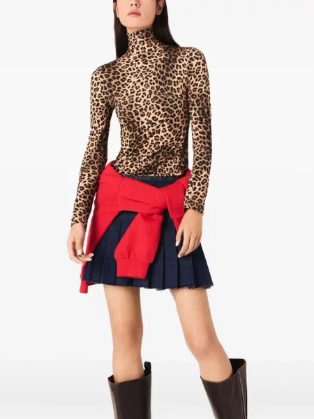 Tricou Maje cu imagine cu model leopard maro