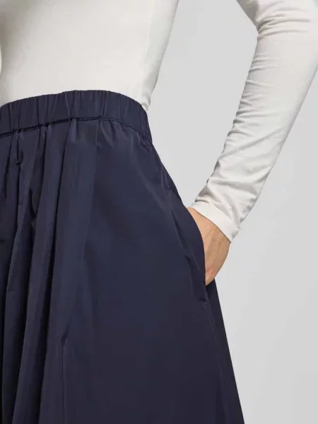 Spódnica midi z elastycznym pasem Christian Berg Woman Selection granatowa