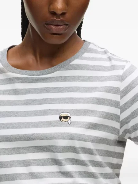 Tricou Karl Lagerfeld cu dungi gri