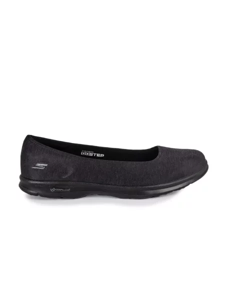 Lniane balerinki Skechers czarne