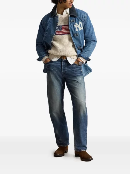 Ριγέ δερμάτινος κάλτσες Polo Ralph Lauren με κορδόνι μαύρο