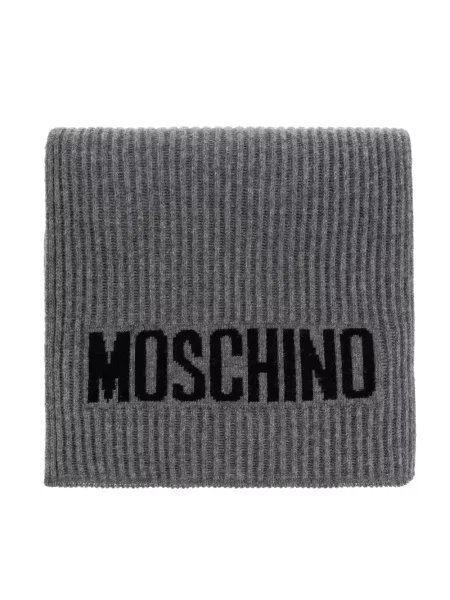 Moschino szalik z wełną szara