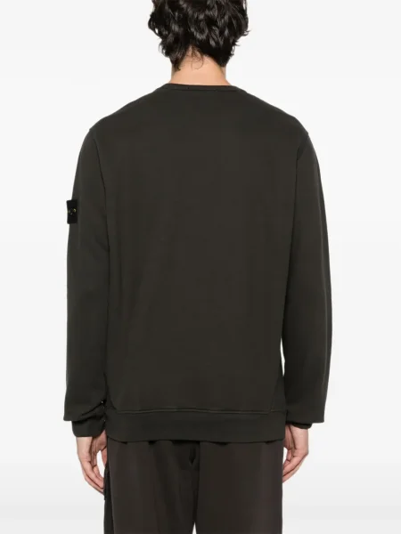 Hanorac crewneck Stone Island cu strasuri gri