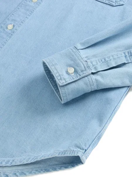 Cămașă din denim Woolrich albastru