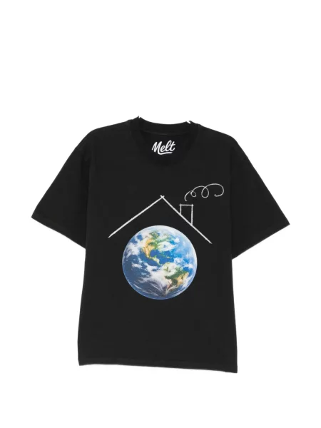 Tricou Melt cu imagine cu decolteu rotund negru