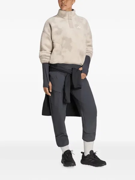 Sală de gimnastică pulover Adidas cu broderie cu model piele de șarpe maro