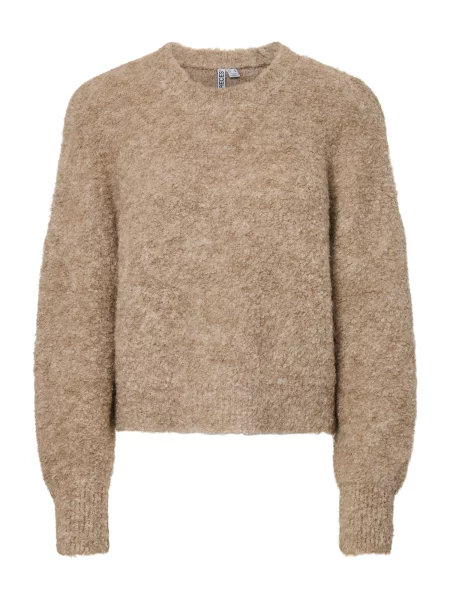 PIECES Pulover PCATHERINE taupe gri
