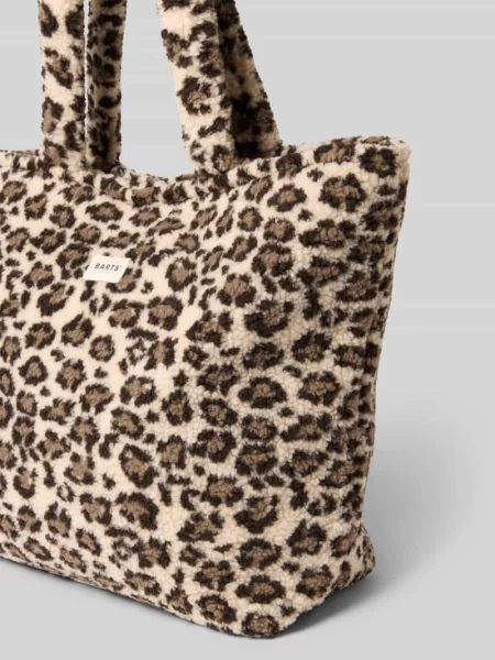 Torba shopper z przegródką wewnętrzną z polaru model Bugbane' Barts biała