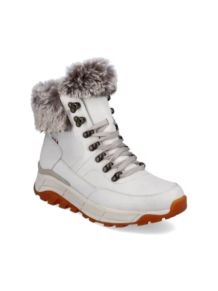 Buty do kostki Rieker wełniane białe