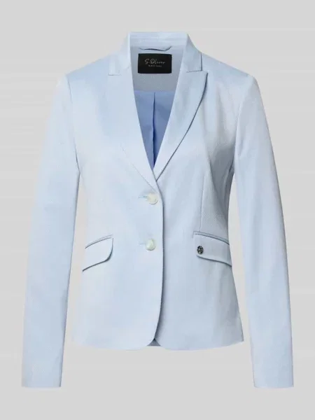 Żakiet o kroju regular fit z mieszanki S.oliver Black Label błękitna